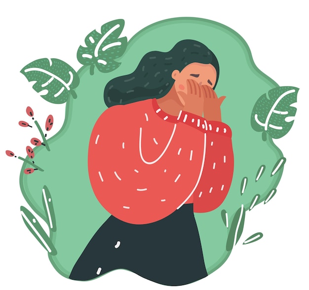 Emozioni della donna piangente nel dolore