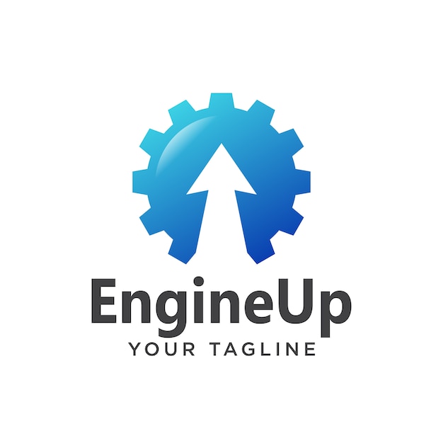 Engine up logo moderno 3d