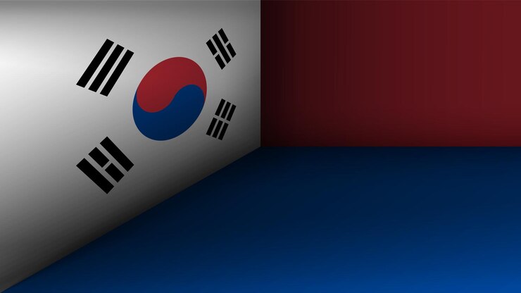 Vettore eps10 vector sfondo patriottico con i colori della bandiera della corea del sud