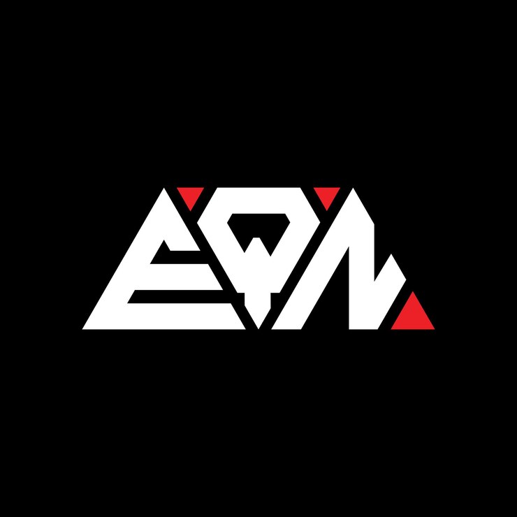 Vettore eqn triangolo lettera logo design con forma di triangolo eqn logo triangolo design monogramma eqn modello di logo vettoriale triangolo con colore rosso eqn logo triangolare semplice elegante e lussuoso logo eqn
