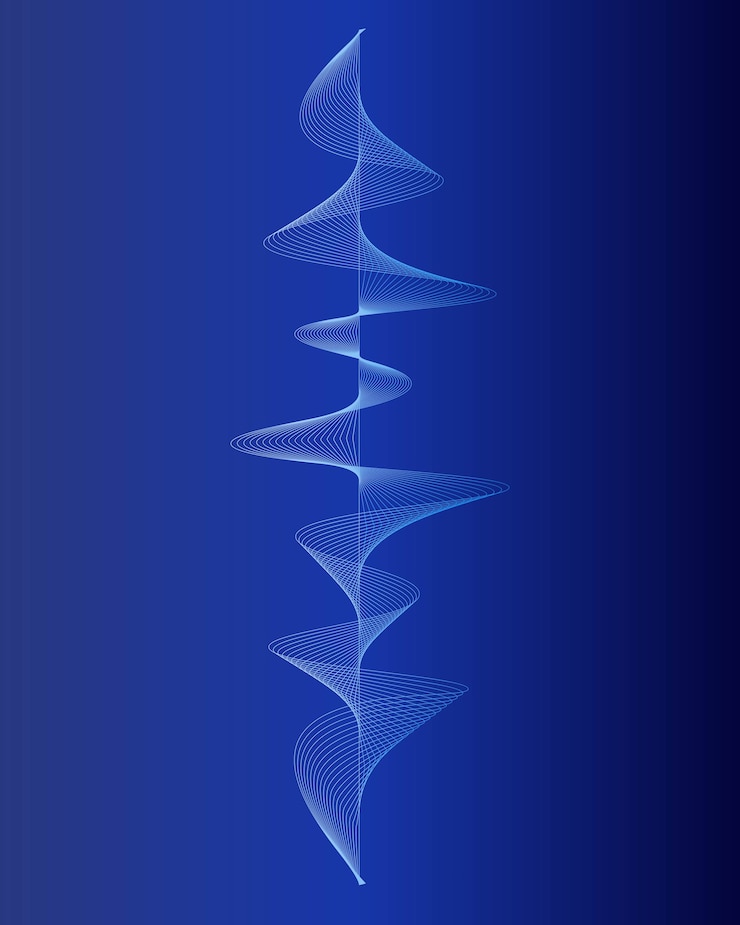 Vettore equalizzatore digitale blu astratto, vettore dell'onda sonora