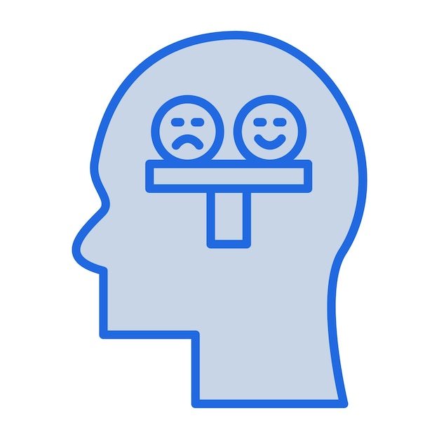 Equilibrio delle emozioni Illustrazione a tonalità blu