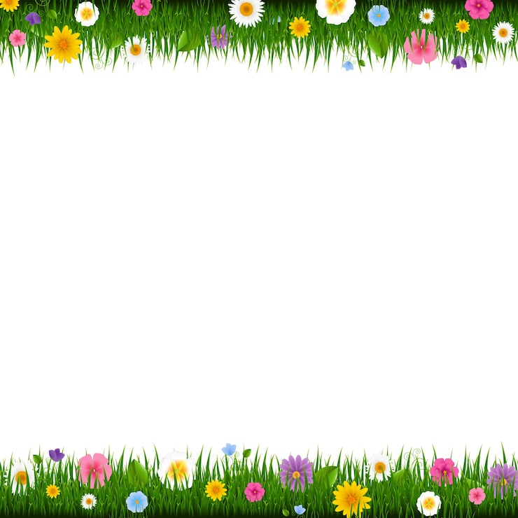 Erba E Fiori Bordo Con Gradiente Maglie, Illustrazione