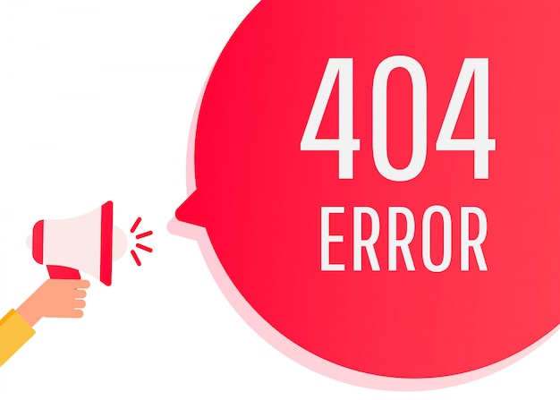 Errore 404 design piatto nella pagina del sito