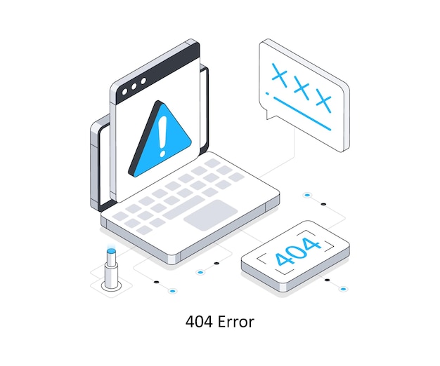 Errore 404 Illustrazione isometrica delle scorte Eps 10 File