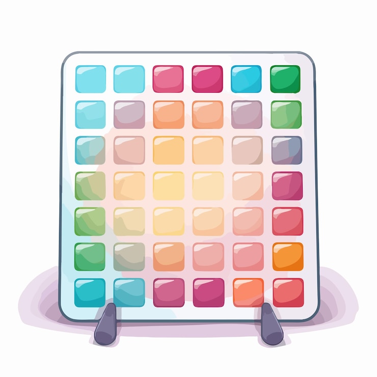 Vettore erudite square board design con griglia vuota per progetti creativi