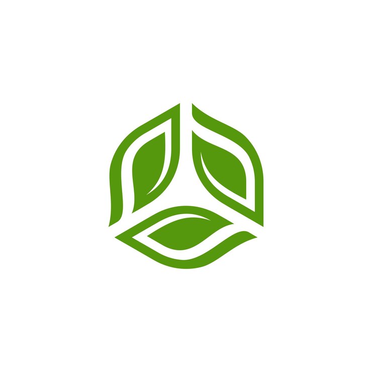 esagono riciclare foglia logo icona design foglia verde freccia rotazione sospiro ecologia