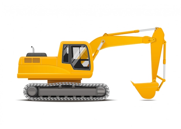 Escavatore giallo realistico