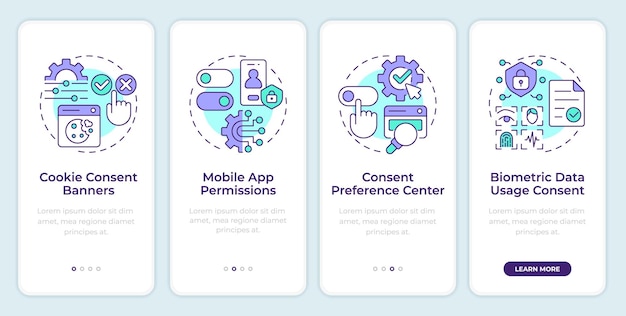 Esempi di gestione del consenso all'interno della schermata dell'app mobile