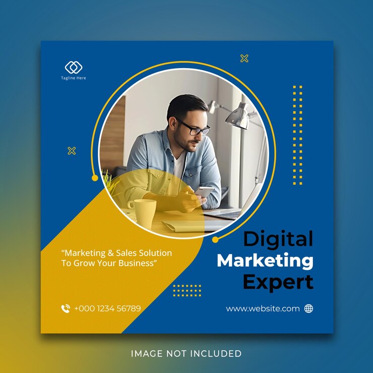 esperto di marketing digitale e modello di post sui social media aziendali