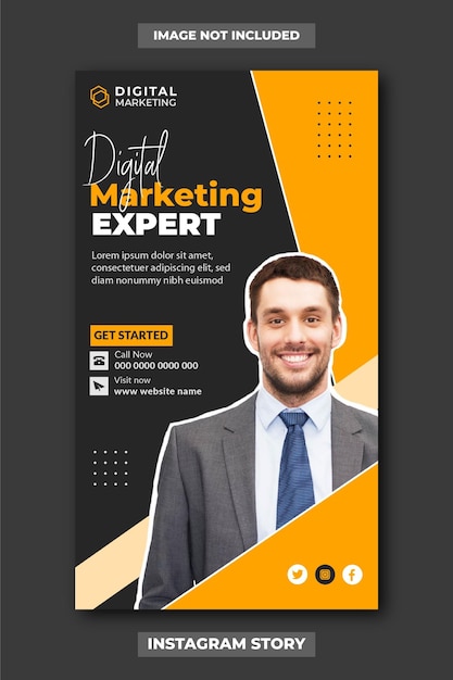 Esperto di marketing digitale e progettazione di modelli di storie di instagram per social media aziendali