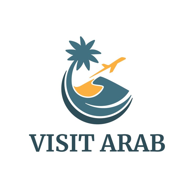 Esplora il modello di logo delle vacanze nel deserto arabo
