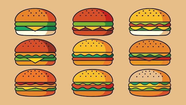 Esplorare una varietà di illustrazioni vettoriali di Burger Una guida visiva