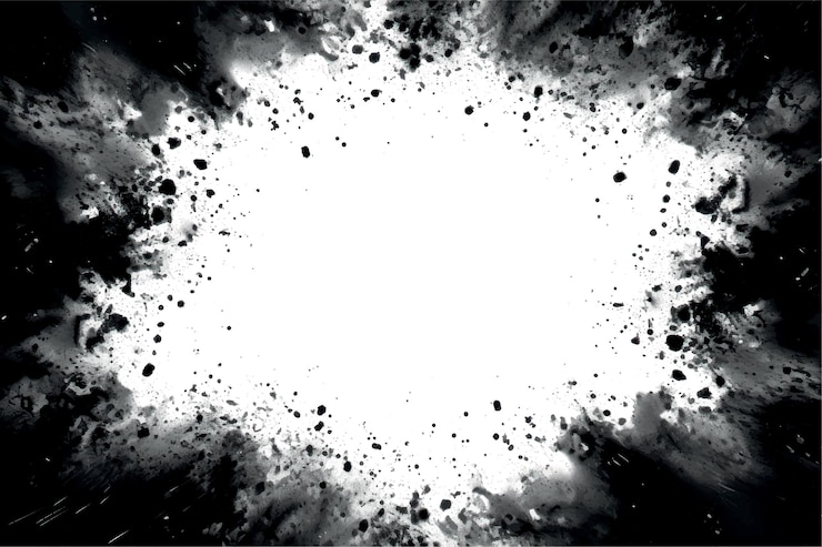 Vettore esplosione astratta in bianco e nero