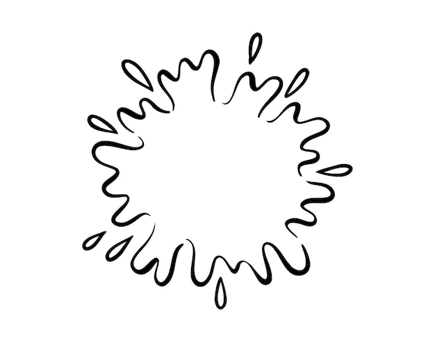 esplosione d'acqua rotondo spruzzo d'acqua icona doodle disegnato a mano disegno di linea di contorno