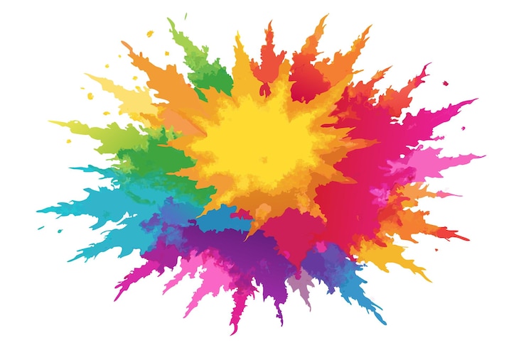 Vettore esplosione di polvere colorata isolata su uno sfondo bianco