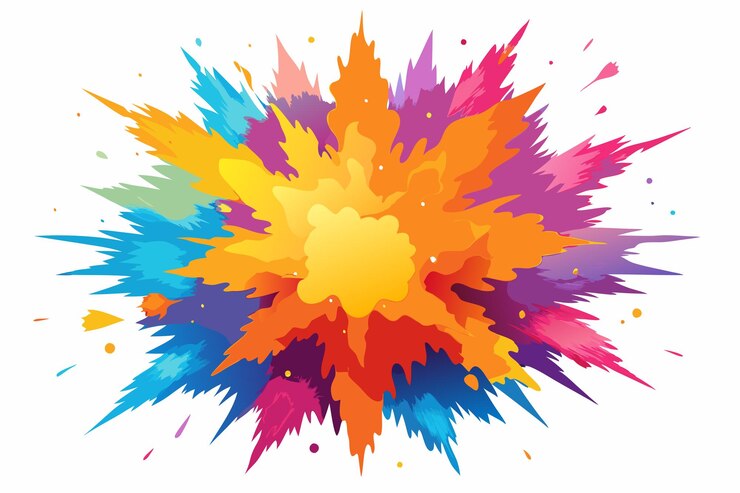 Vettore esplosione di polvere colorata isolata su uno sfondo bianco