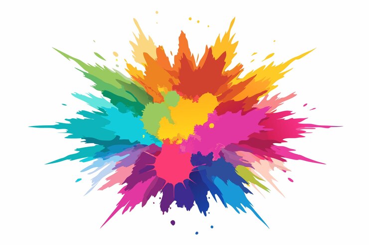 Vettore esplosione di polvere colorata isolata su uno sfondo bianco