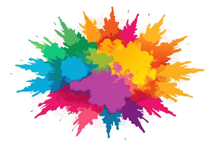 Vettore esplosione di polvere colorata isolata su uno sfondo bianco
