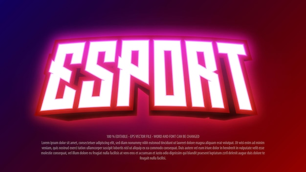 Esport effetto testo in stile 3d