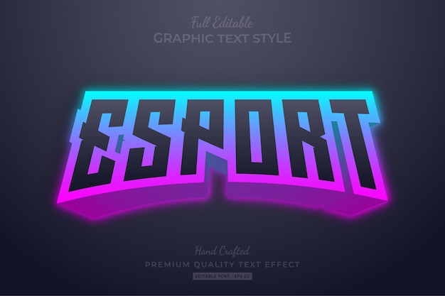 Esport Team Gradient Editable Text Effect Font Style