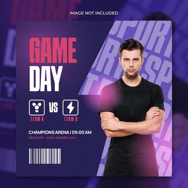 esports gameday lusso neon instagram modello di post sui social media