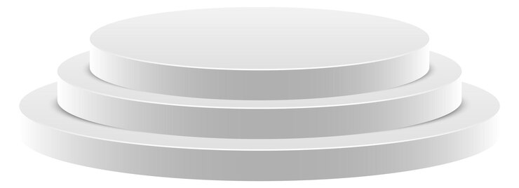 Vettore espositore rotondo per vetrina mockup di piedistallo bianco realistico