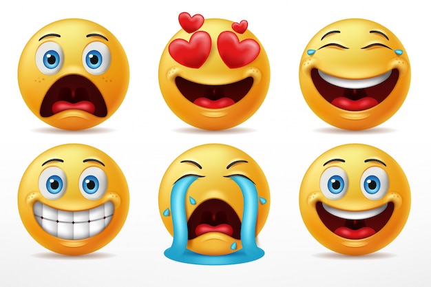 Espressione affronta set di caratteri emoticon