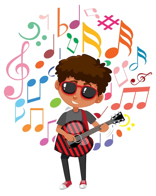Espressione musicale colorata con la chitarra