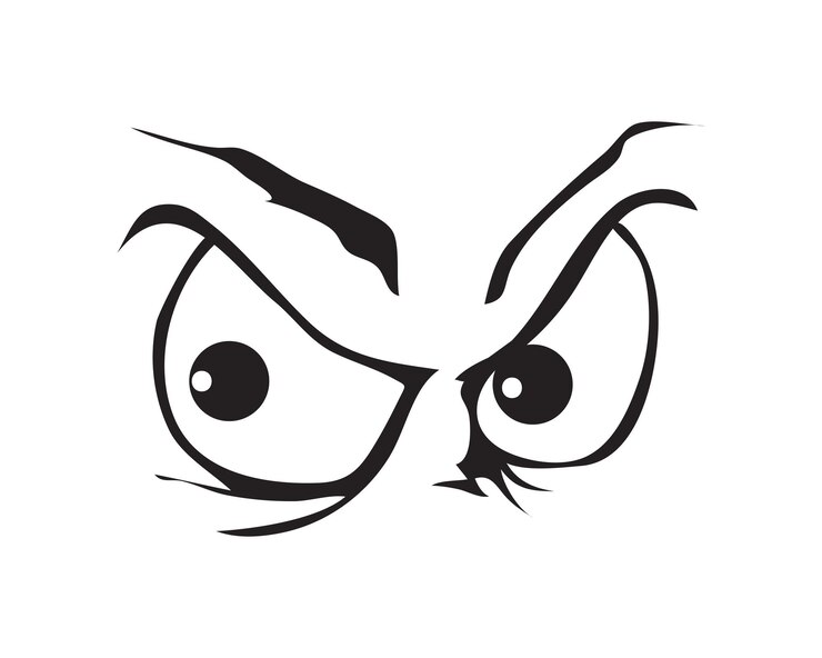 Vettore espressioni oculari dei cartoni animati in stile schizzo