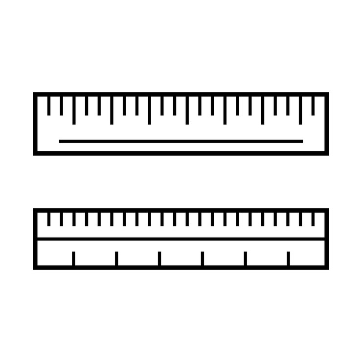 Vettore esquisito righello per marcature distintive modello vettoriale piatto di icona