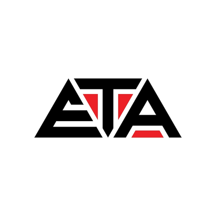 Vettore eta triangolo lettera logo design con forma triangolare eta logo triangolo design monogramma eta triangola vettoriale modello di logo con colore rosso eta triangolare logo semplice elegante e lussuoso logo eta