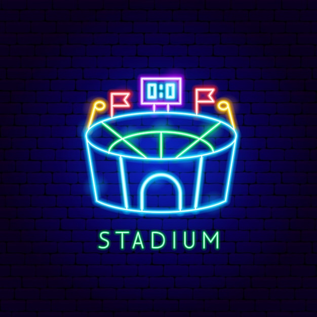 Etichetta al neon dello stadio