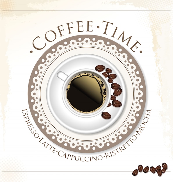 etichetta di caffè e tè