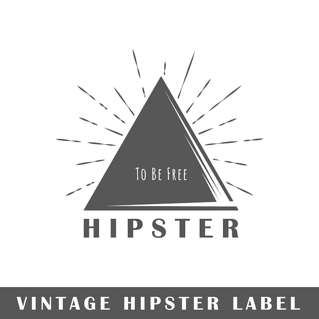 Etichetta hipster isolata su sfondo bianco Elemento di design Illustrazione vettoriale