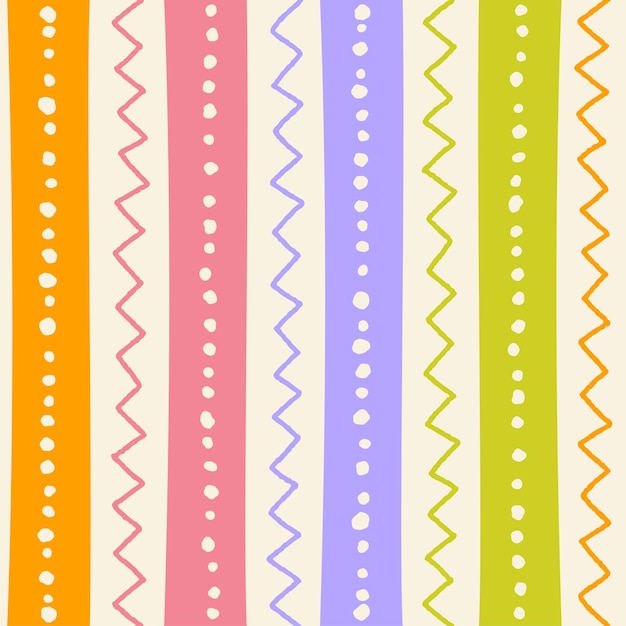 Etnico tribale geometrico popolare indiano scandinavo zingaro messicano Boho africano ornamento struttura senza cuciture zigzag punto linea strisce verticali colore stampa tessile sfondo illustrazione vettoriale