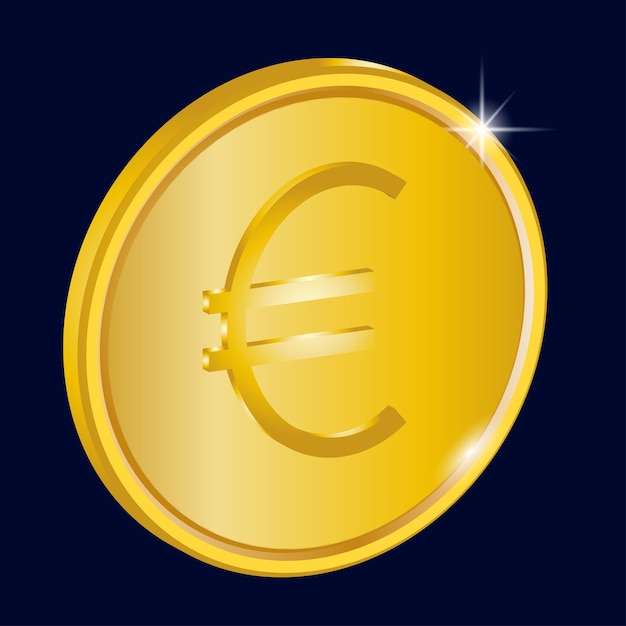Euro moneta d'oro, concetto di criptovaluta