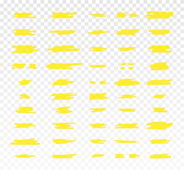 Evidenzia le linee del pennello Evidenziatore giallo Tratti dell'indicatore