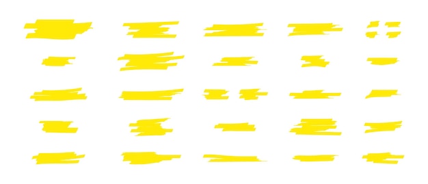 Evidenzia le linee del pennello Evidenziatore giallo Tratti dell'indicatore