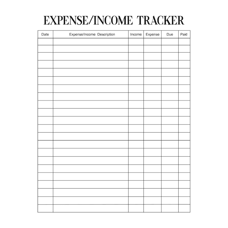 Vettore expense income tracker forms order trackers crafters business planner vector