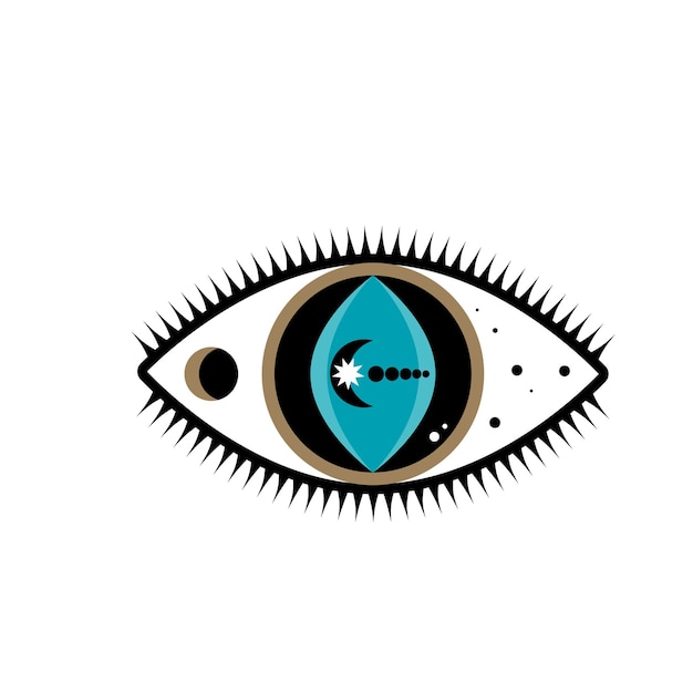 Eye Evil Devil Mystic Yoga Amuleto Boho Simbolo Icona Occhio Grafico Silhouette Vector Eye Devil Eye