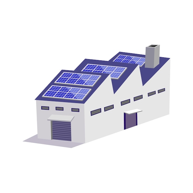 Fabbrica intelligente con energia solare per l'ecologia eco-friendly Fabbrica futura con pannelli solari