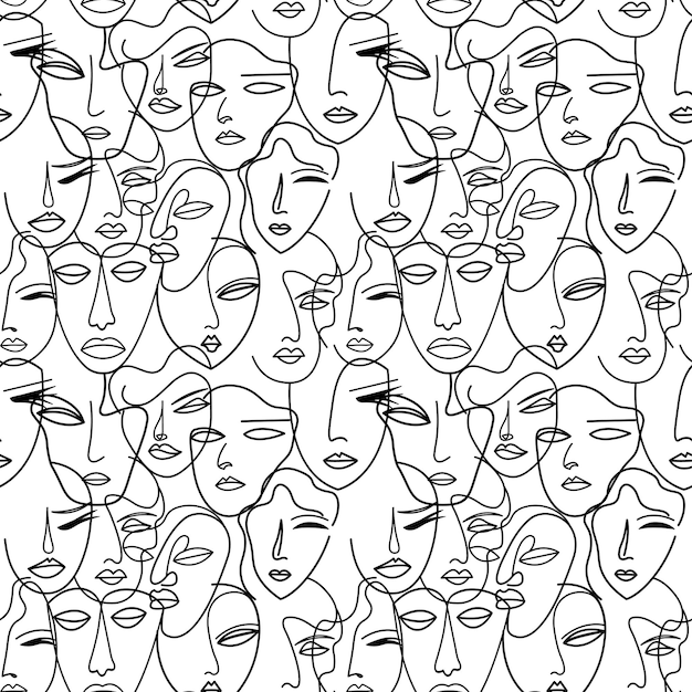 facce astratte modello senza cuciture