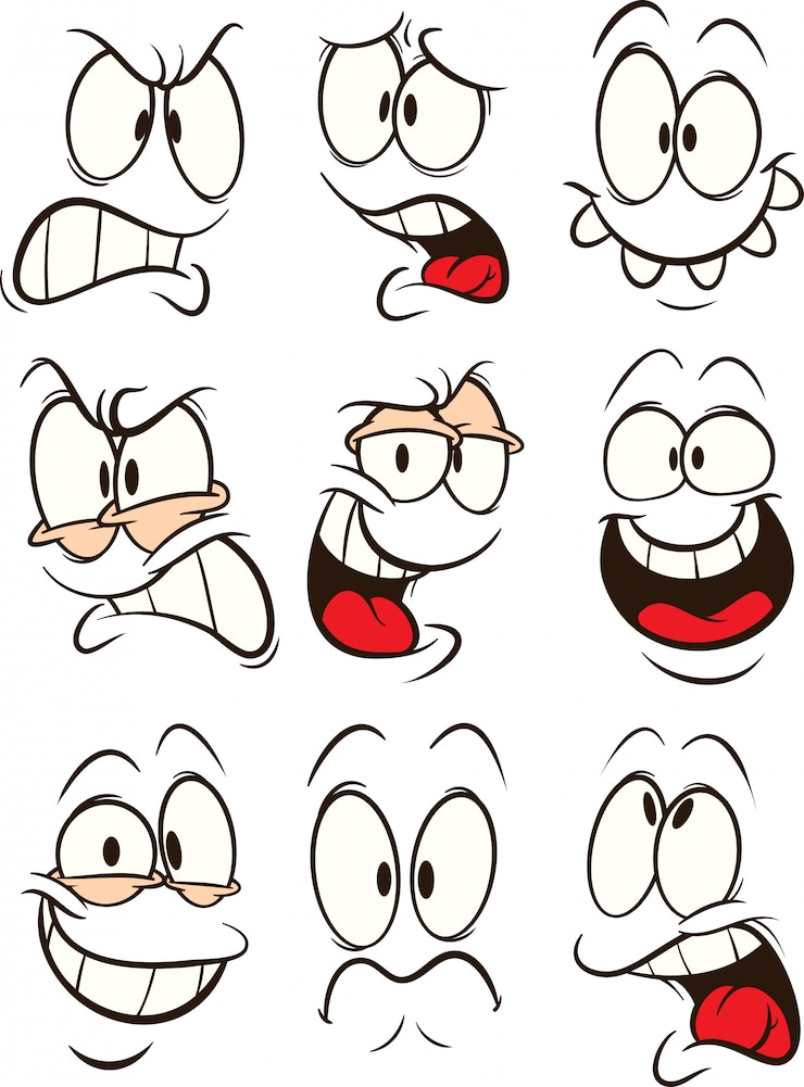 Vettore facce di cartone animato