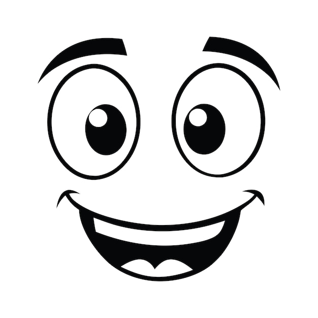 Facce di cartoni animati espressivi Illustrazioni vettoriali di emozioni emoji