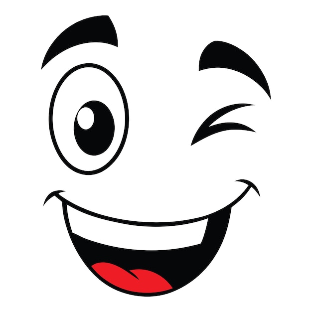 Facce di cartoni animati vettoriali Espressioni emoji isolate Clipart