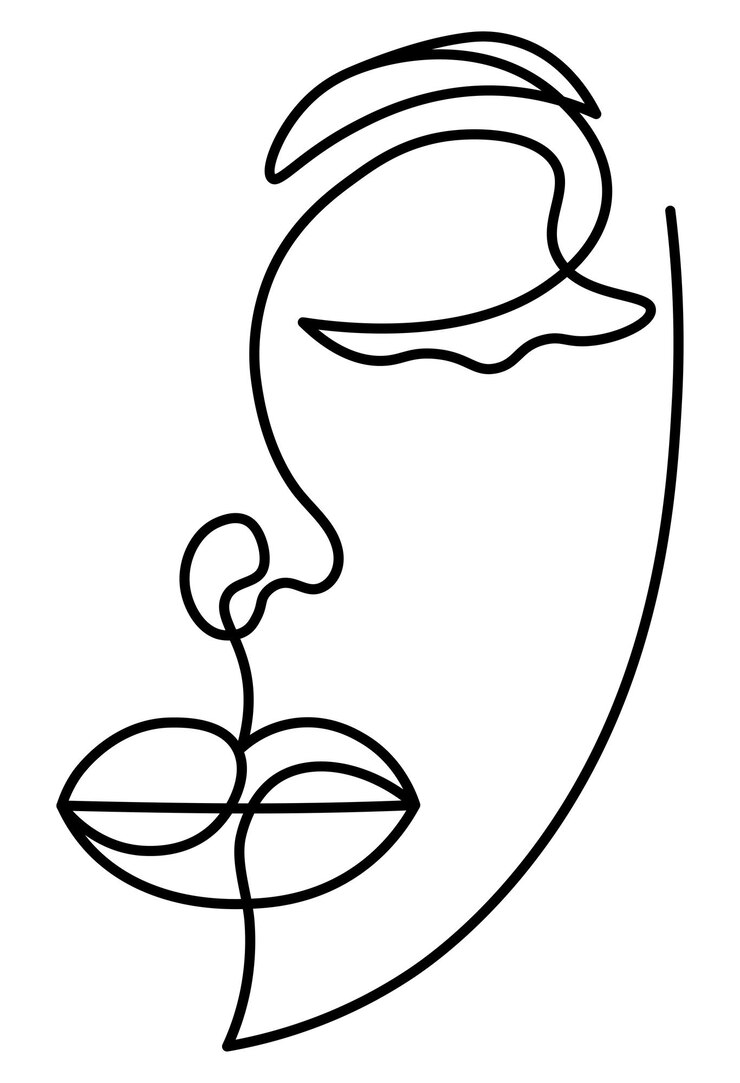 Vettore faccia astratta una faccia di linea astratta una faccia di disegno al tratto
