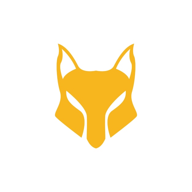 Faccia isolata volpe arancione o lupo logo design grafico vettoriale simbolo icona illustrazione creativa