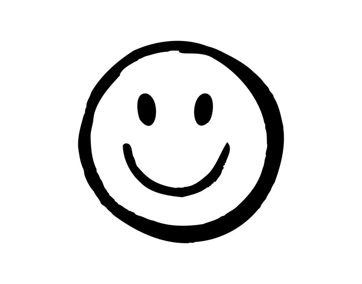 Faccia sorridente icona di stile di schizzo Doodle Faccia sorridenti disegnata a mano concetto di emozione felice