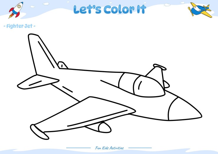 Vettore facciamo colorare figter jet 2